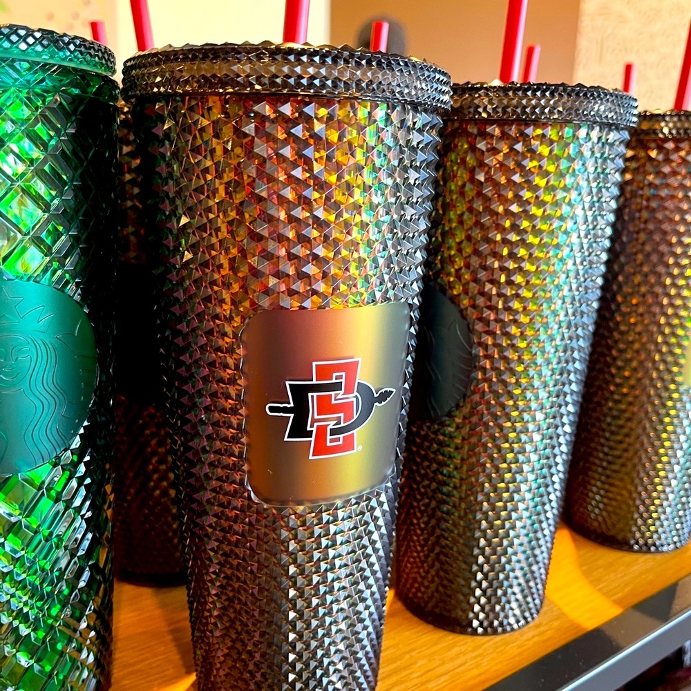 Starbucks San Diego State Studded Iridescent Tumbler SDSU University Red black